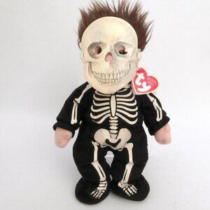 VINTAGE 1996 TY BEANIE BABIES KIDS TUMBLES GLOW IN DARK SKELETON COSTUME & MASK